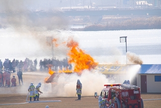 消防団遠距離中継訓練
